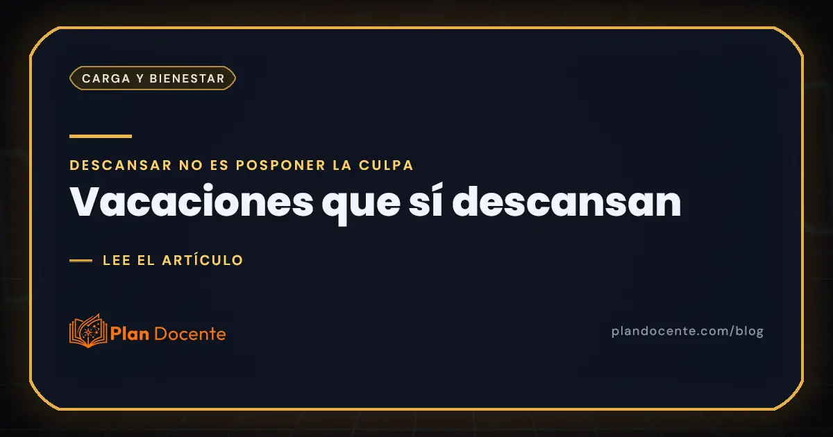 Vacaciones que sí descansan: desconectarte sin culpa