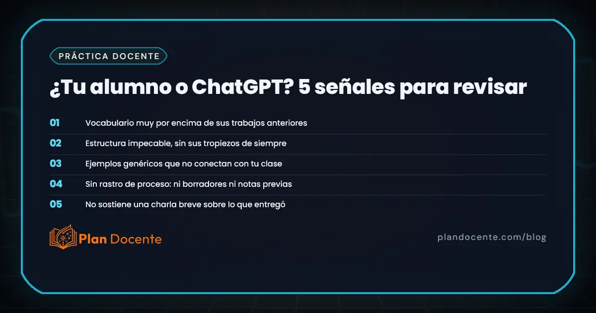 Señales de que un trabajo no es del alumno: qué hacer sin acusar