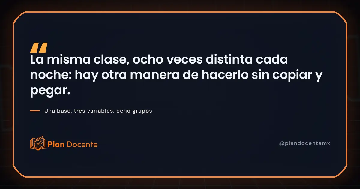 Una planeación base para 8 grupos: adaptar sin copiar y pegar