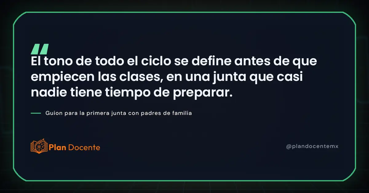 Primera reunión de padres de familia: guion para el inicio de ciclo