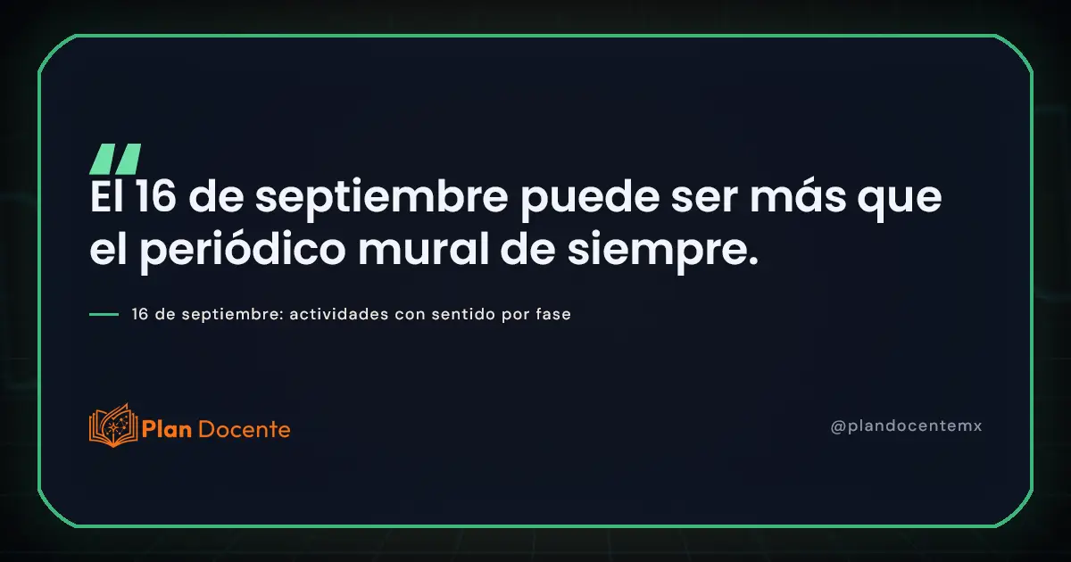 El 16 de septiembre en el aula: actividades con sentido