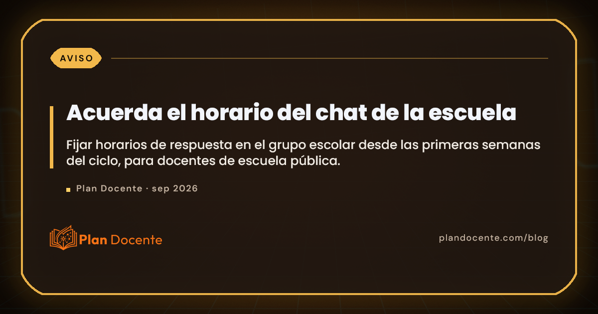 El grupo de WhatsApp de la escuela: acuerdos de horario