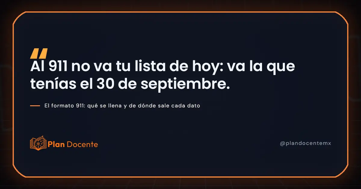 El formato 911 de inicio de ciclo escolar: qué se llena