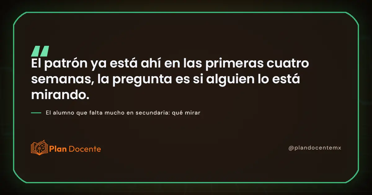 El alumno que falta mucho en secundaria: qué mirar