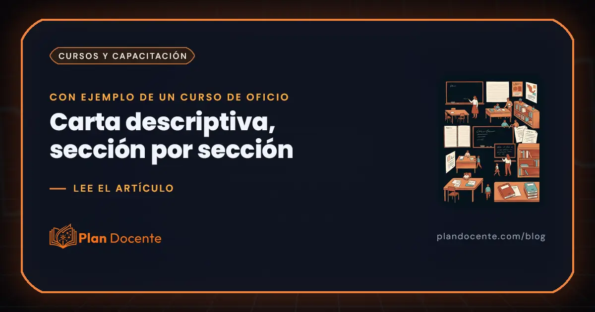Carta descriptiva paso a paso: ejemplo para instructores