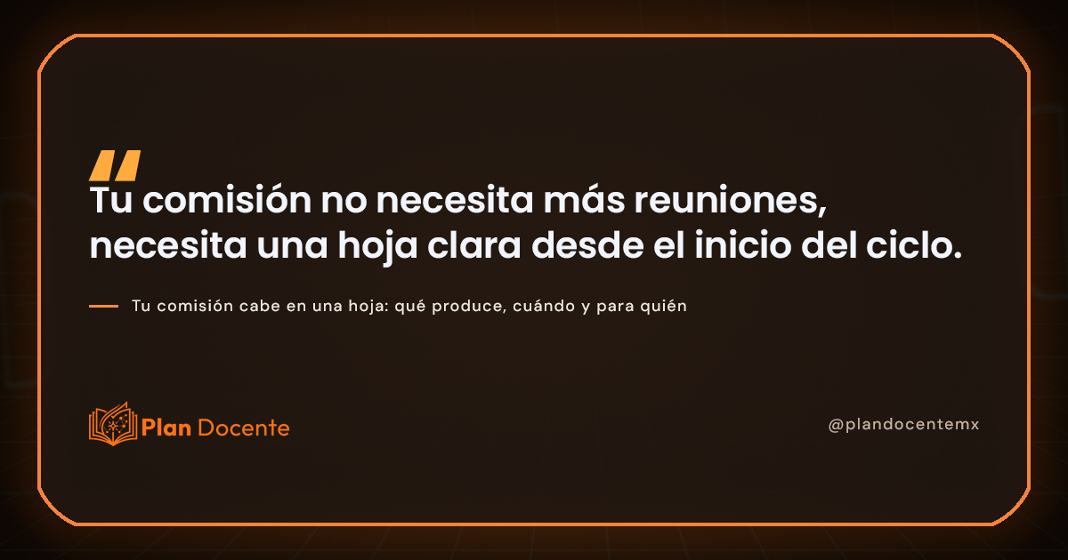 El plan de trabajo de tu comisión: una hoja para el ciclo