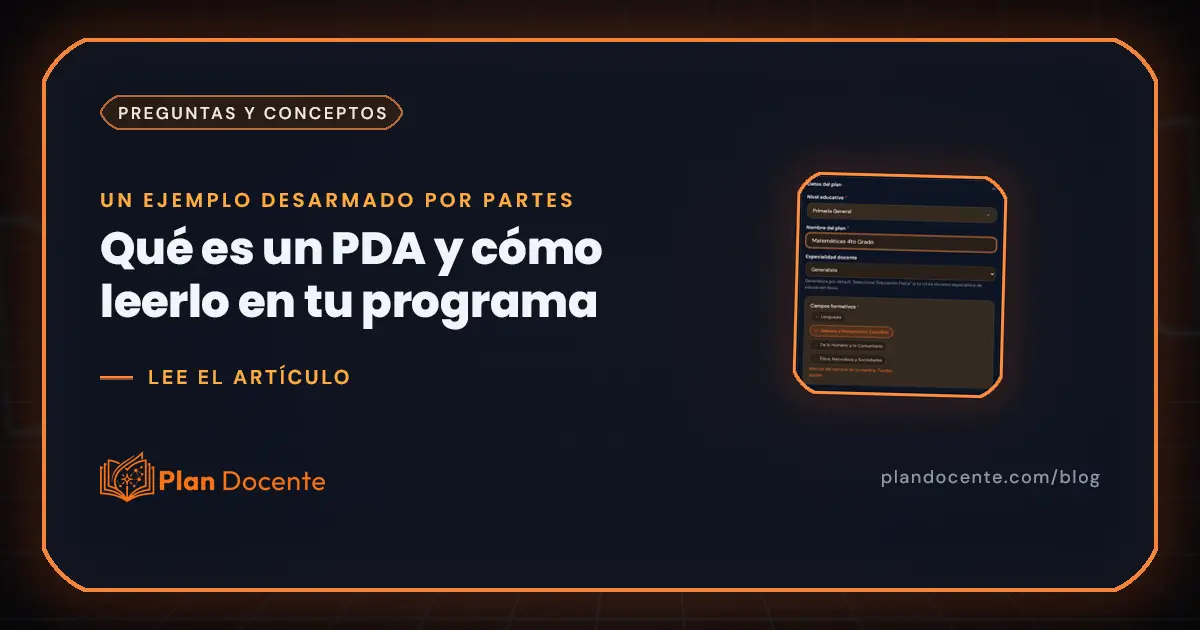 ¿Qué es un PDA en la Nueva Escuela Mexicana? Ejemplo