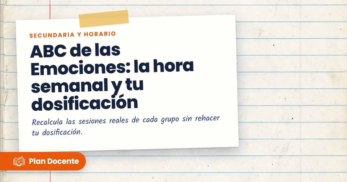 ABC de las Emociones: la hora semanal y tu dosificación